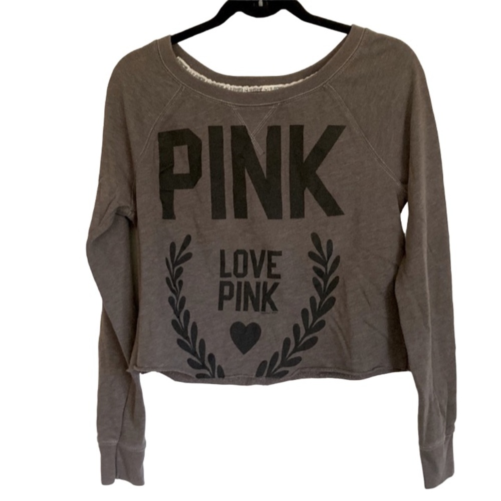 Pink VS semi cropped sweatshirt